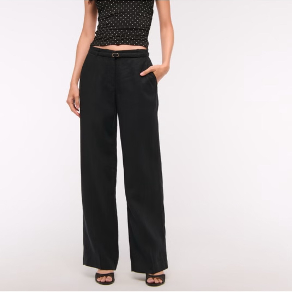Premium Linen Belted Wide Leg Pant